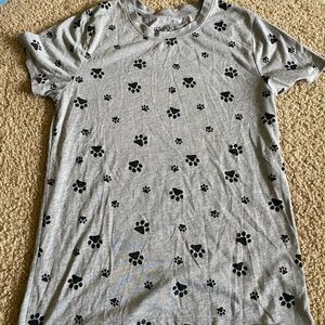 Womens Paw Print Dog Cat Tshirt